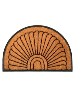 Fab Habitat 60x90 cm Kochi Half Round Rubber and Coir Doormat