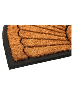 Fab Habitat 60x90 cm Kochi Half Round Rubber and Coir Doormat