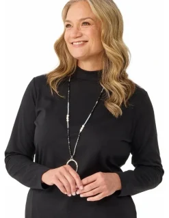 Fella Hamilton Essential Long Sleeve Skivvy Top in Black