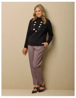 Fella Hamilton Essential Long Sleeve Skivvy Top in Black
