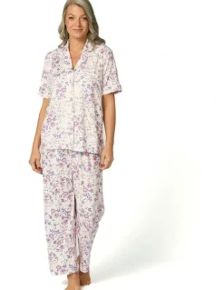 Fella Hamilton Loretta Short Sleeve Crop Pant Pj Set in Multi