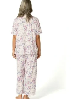 Fella Hamilton Loretta Short Sleeve Crop Pant Pj Set in Multi