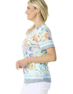 Fella Hamilton Romy Short Sleeve Burn Out Print Tee