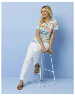 Fella Hamilton Romy Short Sleeve Burn Out Print Tee