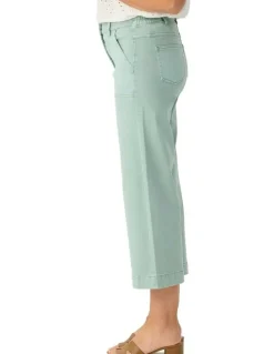 Fella Hamilton Shelby 7/8 Zip Wide Leg Jean in Green