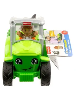 Fisher-Price Little People Push & Play Tractor, Musical Toy Farm Vehicle and 2 Figures