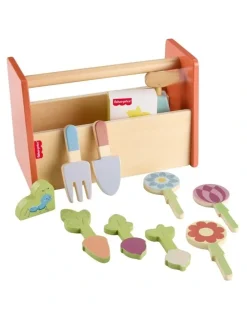 Fisher-Price Tiny Wooden Garden Caddy Pretend Play Set