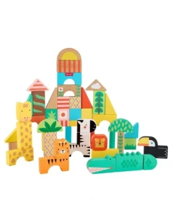Fisher-Price Wooden Jungle Blocks Building Set