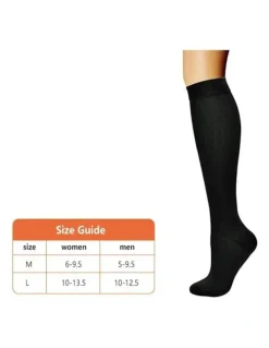 Flightmode Travel Anti-Fatigue Flight Compression Socks L in Black