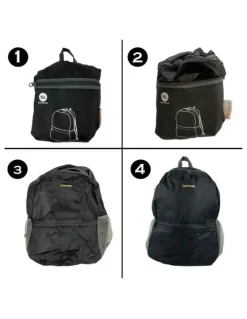Flightmode Travel Foldable Lightweight Backpack/Daypack 16L in Black