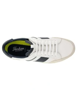 Florsheim Crosscourt Lace to Toe Sneaker in White/ Navy