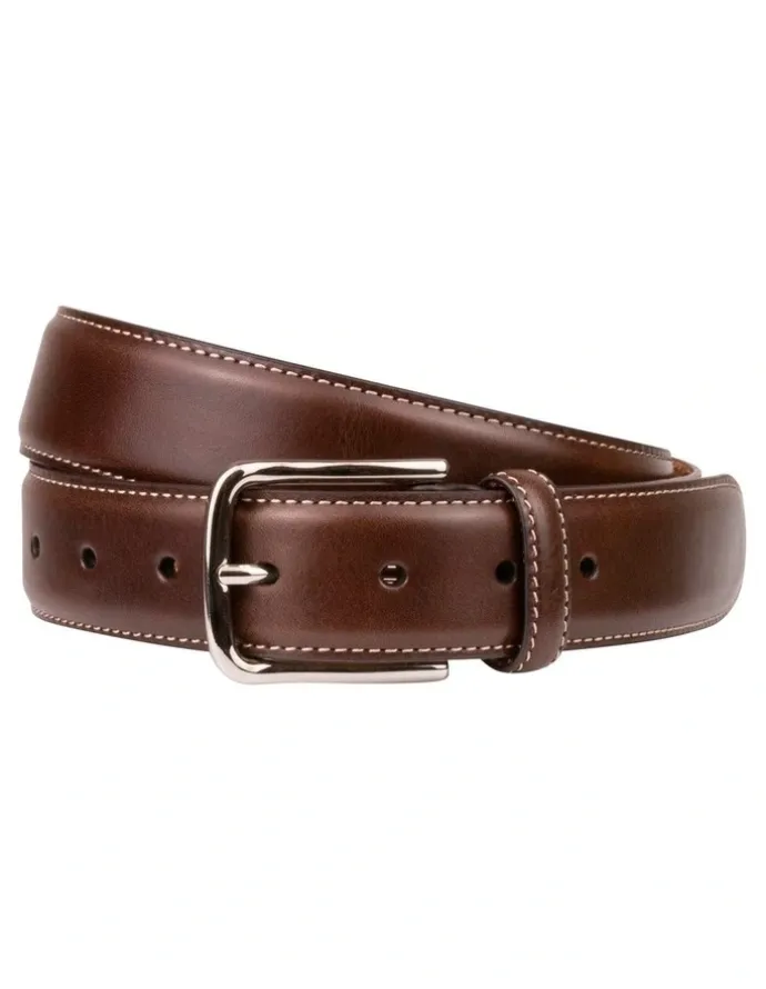 Florsheim Cruise Stitched Crossover Belt in Dark Brown