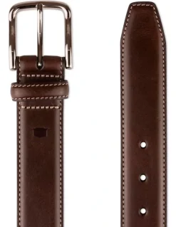 Florsheim Cruise Stitched Crossover Belt in Dark Brown