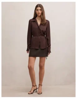 Forever New Andie Mini Skirt in Chocolate