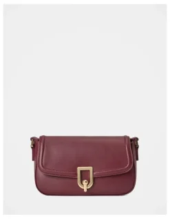 Forever New Carly Curve Lock Shoulder Bag in Red