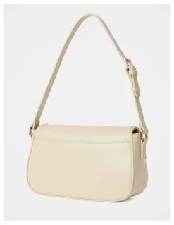 Forever New Carly Curve Lock Shoulder Bag in Cream