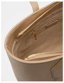 Forever New Christina Classic Panel Large Tote Bag in Beige