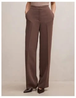 Forever New Dani Straight Leg Pants in Chocolate