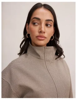Forever New Hazel Funnel Neck Jacket in Brown