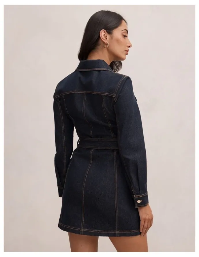 Forever New Jayden Denim Dress in Blue