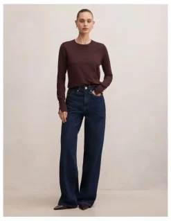 Forever New Katie Crew Neck Sweater in Brown