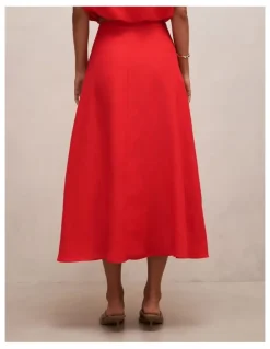 Forever New Neve Circle Skirt in Red