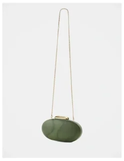 Forever New Peyton Oval Hardcase Clutch in Green