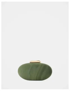 Forever New Peyton Oval Hardcase Clutch in Green