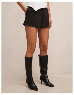 Forever New Rita Pleated Shorts in Black
