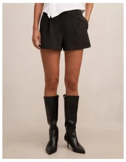 Forever New Rita Pleated Shorts in Black