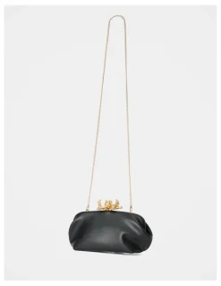 Forever New Tiffany Orchid Clasp Clutch Bag in Black