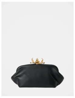 Forever New Tiffany Orchid Clasp Clutch Bag in Black