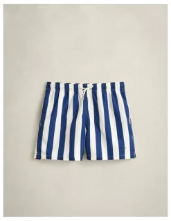 Gant Block Striped Swim Shorts in Rich Navy