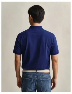 Gant Contrast Piqu Polo Shirt in Rich Navy