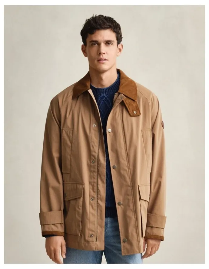 Gant Field Decker Jacket in Warm Khaki