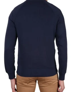 Gant Lock-Up Crew Neck Sweatshirt in Evening Blue