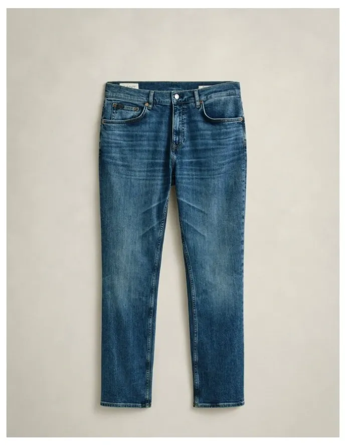 Gant Regular Fit Jeans in Mid Blue Broken In