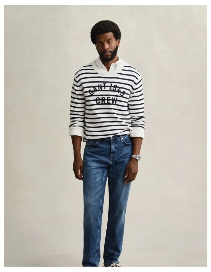 Gant Regular Fit Jeans in Mid Blue Broken In