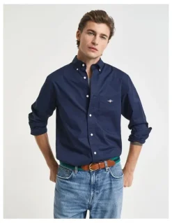 Gant Regular Fit Poplin Shirt in Marine