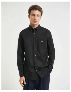 Gant Regular Fit Poplin Shirt in Black