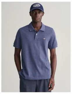 Gant Regular Fit Shield Pique Polo Shirt in Blue