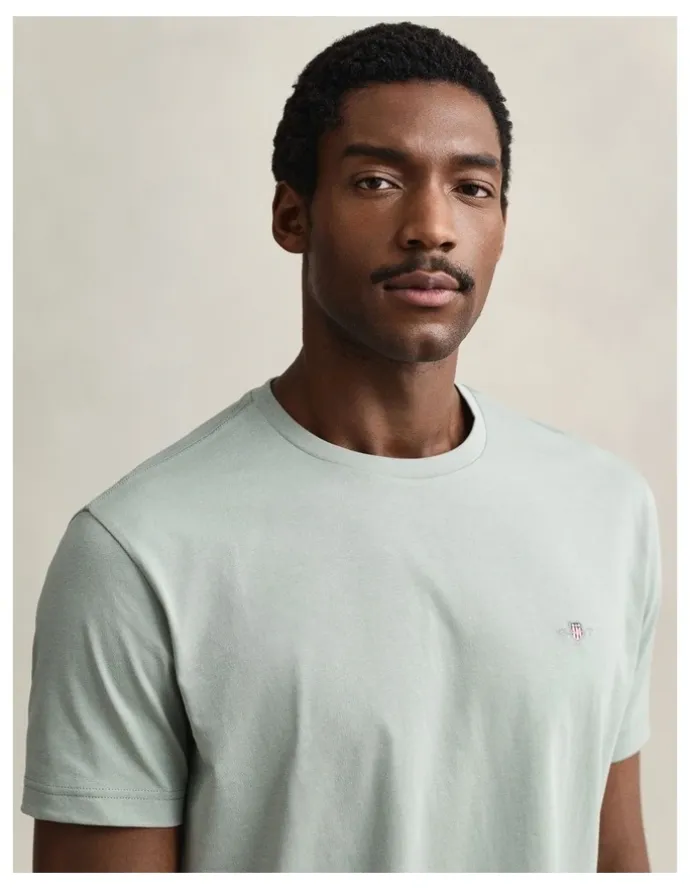 Gant Regular Fit Shield T-Shirt in Ceramic Grey
