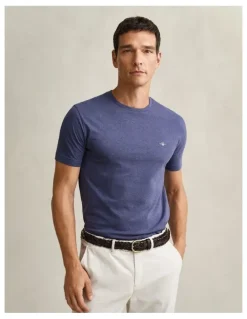 Gant Regular Fit Shield T-shirt in Dark Jeansblue Melange