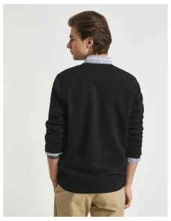 Gant Shield Crew Neck Sweatshirt in Black