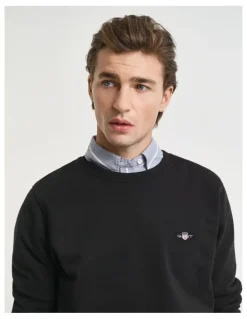 Gant Shield Crew Neck Sweatshirt in Black