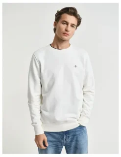Gant Shield Crew Neck Sweatshirt in Eggshell