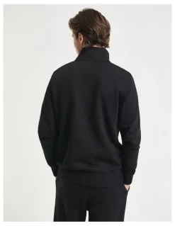 Gant Shield Half Zip Sweater in Black
