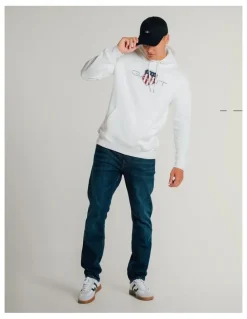 Gant Shield Hoodie in Eggshell