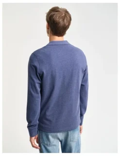 Gant Shield Piqu Rugger in Dark Jeansblue Melange