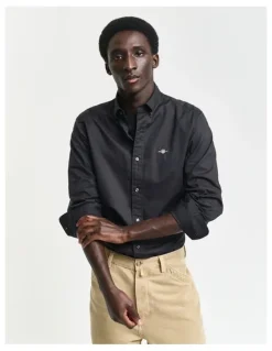 Gant Slim Fit Poplin Shirt in Black